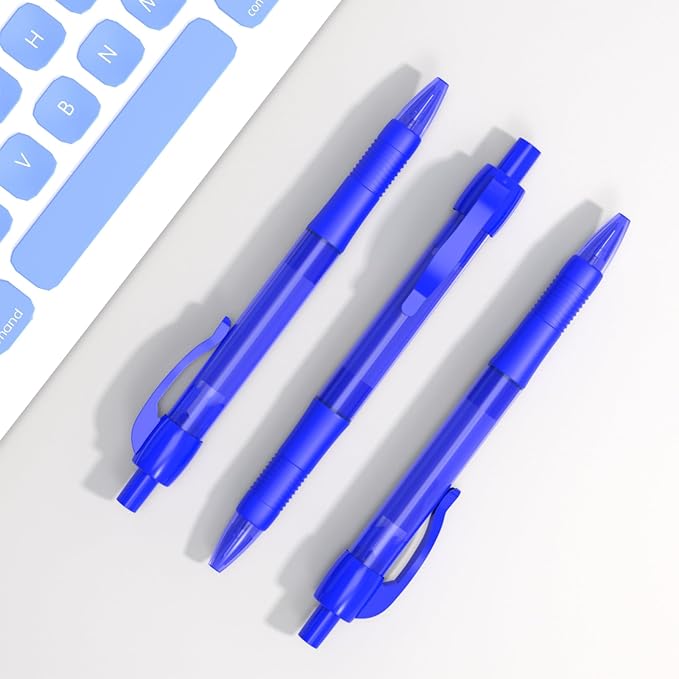 deegtran Pens Bulk, 30 Pack No Bleed Blue Ink Click Pens - Image 6