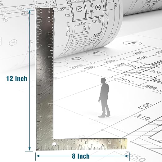 Professional 8x12 Inch Carpenter Square - Image 2