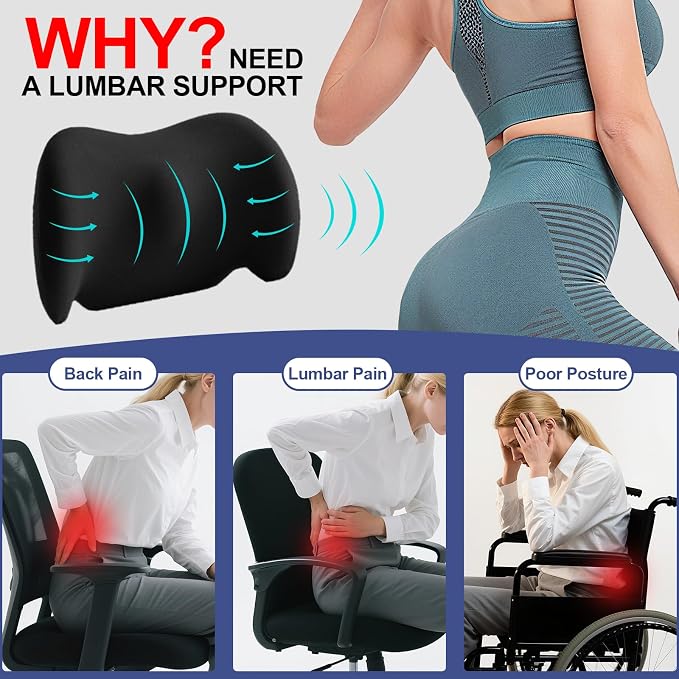 BYMECOST Lumbar Support Pillow for Car, Memory Foam Car Seat Back Support - Image 6