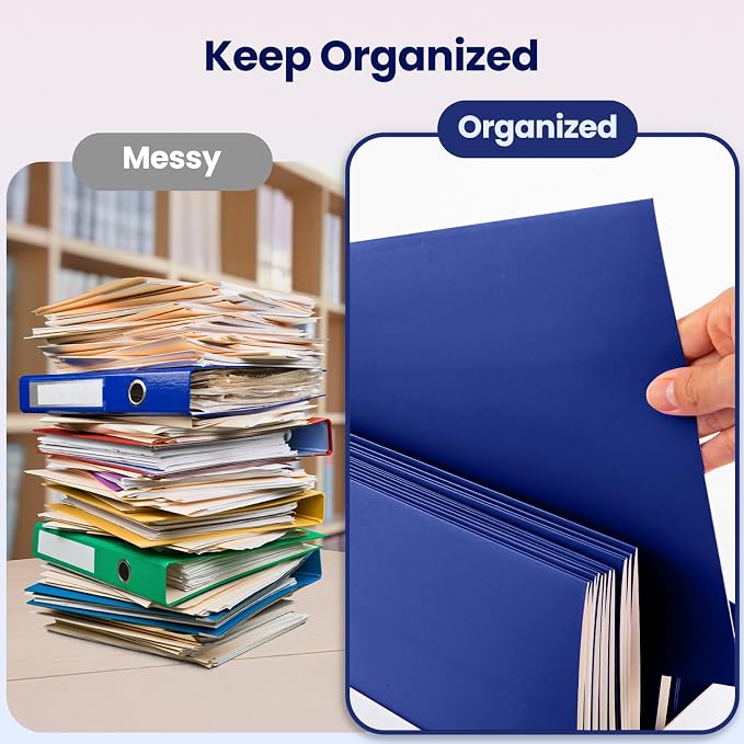BIBRADAA® 10 Packs Blue Folders, Paper Folder Surface - Image 3