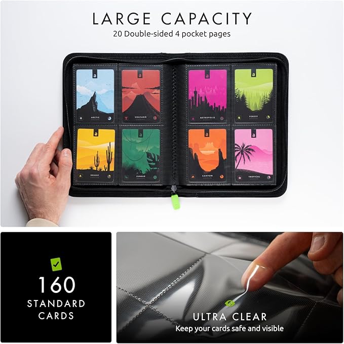 Vault X 4 Pocket Zip Binder, 160 Cards, Exo-Tec Material, 20 Side-Loading Pages - Image 4