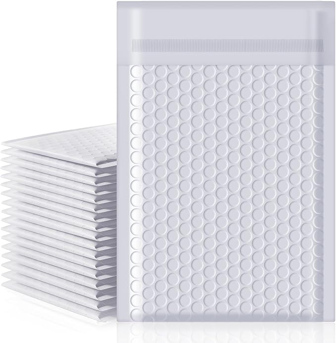 packbabol Bubble Mailers 6x10" 50 Pack Grey and White Padded Envelopes Mailers by packbabol