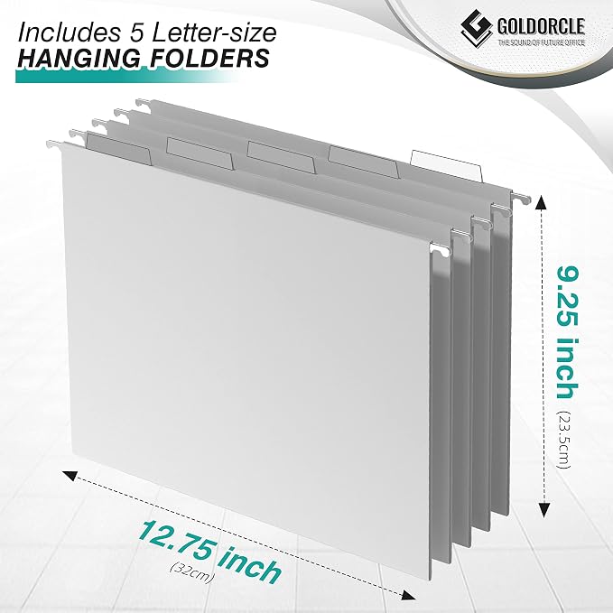 Hanging File Organizer, Letter-Size File Holder Filing Box - Image 2