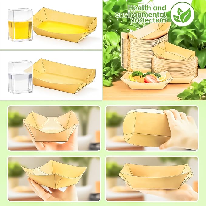 350 Pack 1Lb Paper Food Boat Trays Disposable Paper Boat Plates Containers - Image 4