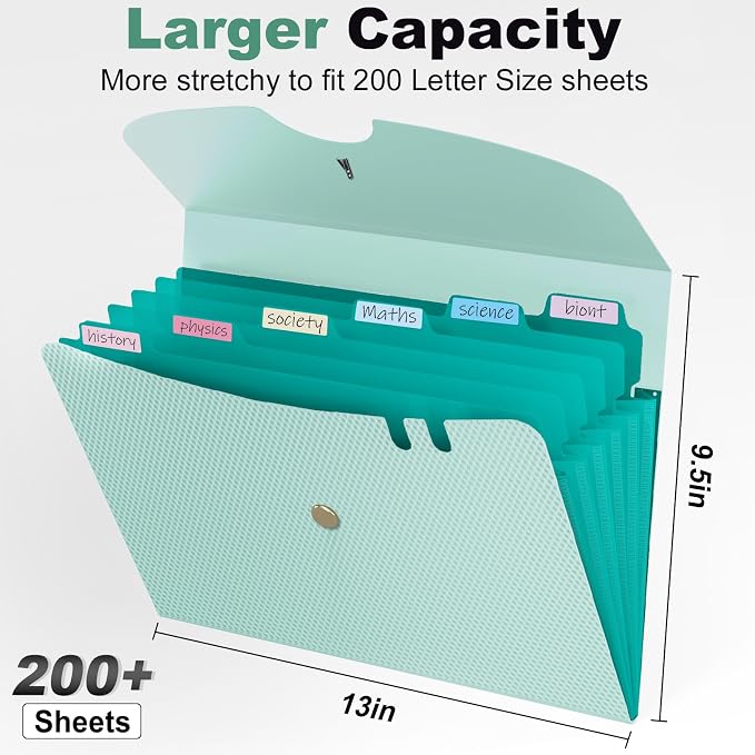 Sooez 7 Pocket Accordion File Organizer, Premium Expanding File Folder - Image 3