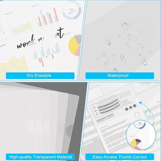 ViVin 12-Pack Sturdy Clear Folders - Image 2