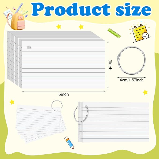 White Index Cards 3x5 Inch Flash Cards - Image 2