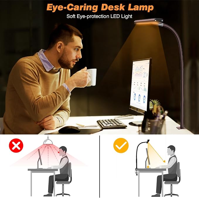 Airlonv LED Desk Lamp for Office Home, Eye-Caring Desk Light - Image 6