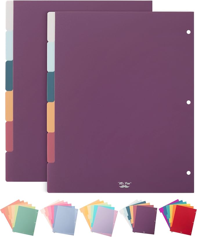Mr. Pen- Dividers for 3 Ring Binder, 2 Sets, 6 Pack/Set, Binder Dividers by MrPen