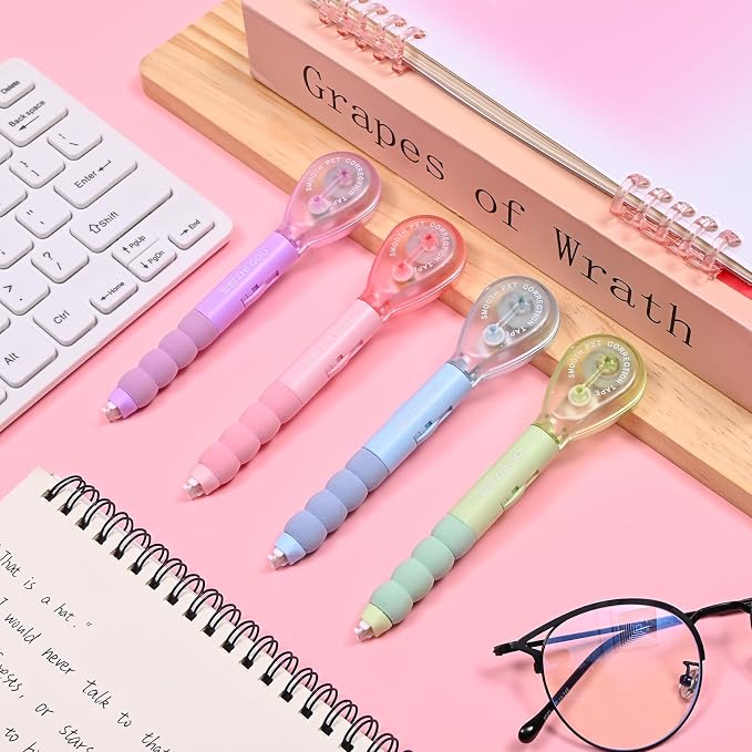 Temiary 4 Pcs White Correction Tape Pen, 19.69 ft Smooth Pull Out Tape Pens - Image 7