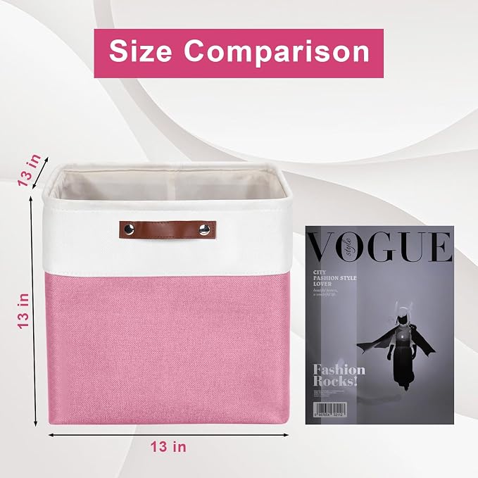 Bagnizer 13x13 Cube Storage Bins, Collapsible Fabric Storage Box, 4 Pack Closet - Image 2