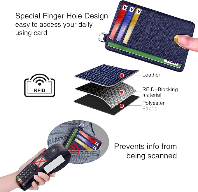 Slim Minimalist Front Pocket Wallet, RFID Blocking Credit Card Holder Wallet - Image 4