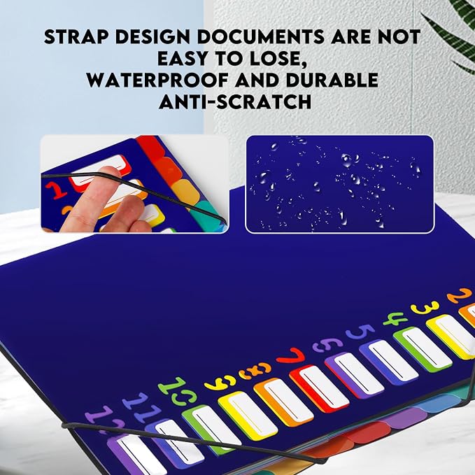 24 Pockets Expanding File Folder Organizer, Accordion File Organizer, A4 Letter - Image 2