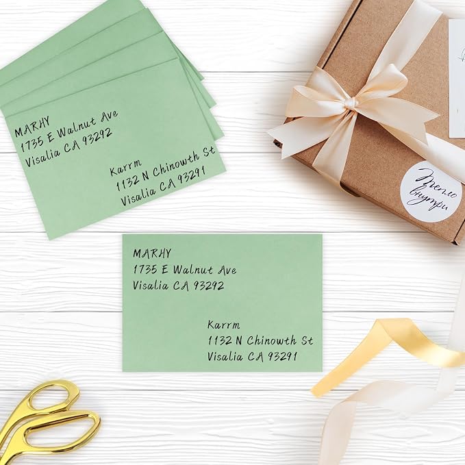 100 Pack A7 Envelopes, Sage Green Greeting Card Envelopes Self Seal, 5.24 x - Image 7
