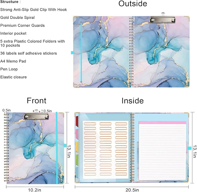 Lateefah Clipboard with Storage, File Folders with Pockets, Nursing Clipboard - Image 2