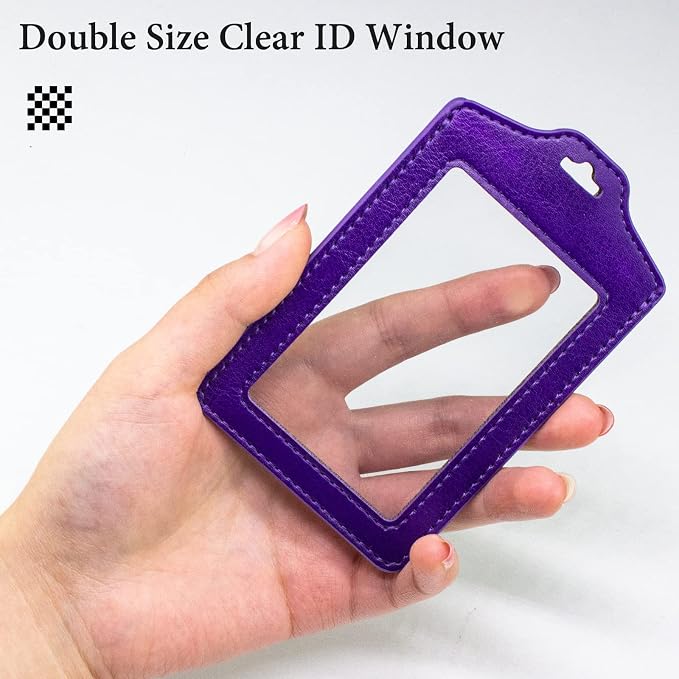Teskyer 2 Pack Double Sided Clear Badge Holder - Image 2