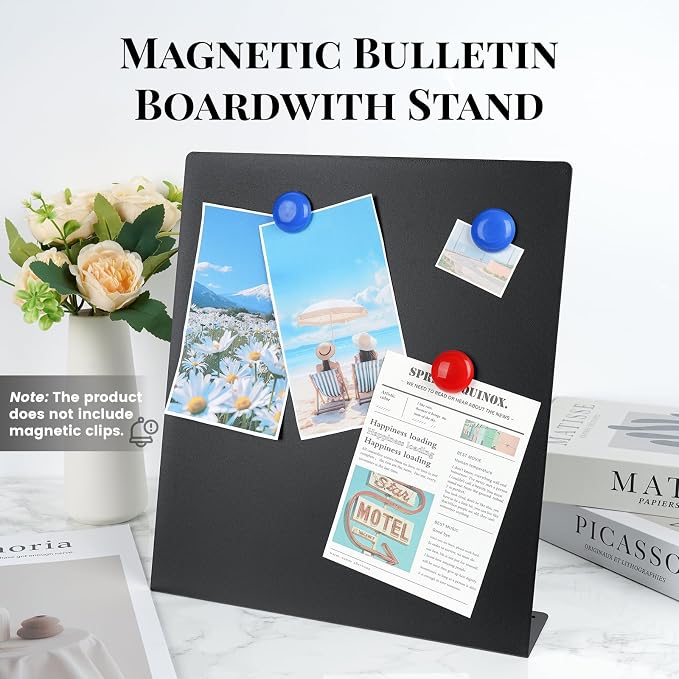 2 Pack Magnet Board, Metal Magnetic Bulletin Board, Magnet Display Stand - Image 2