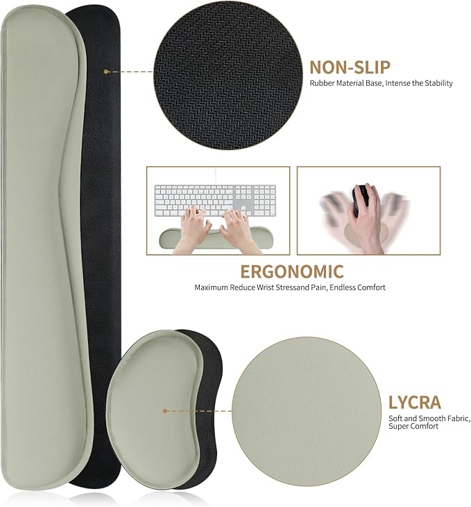 Mouse and Keyboard Pad, 3-in-1 Desk Mat Set, Wrist Rest - Image 4