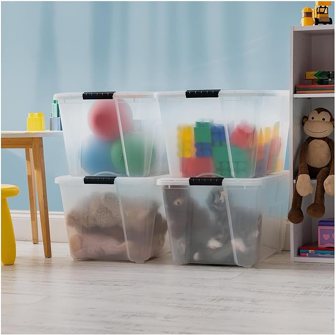 IRIS USA 54 Qt Stackable Plastic Storage Bins - Image 5