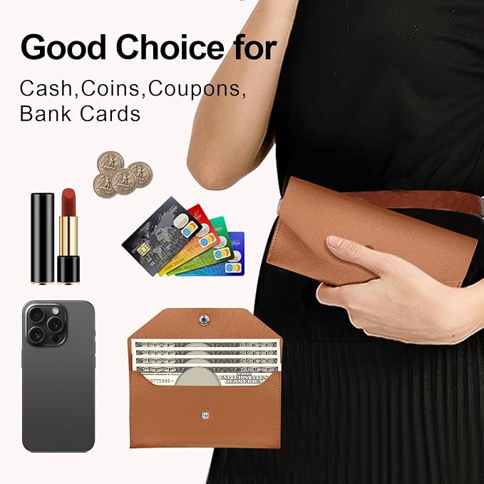 Pu Leather Cash Envelope Wallet - Image 4