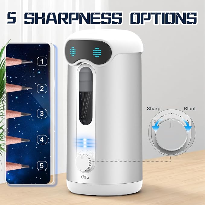 deli Electric Pencil Sharpener, Fully Automatic Pencil Sharpener - Image 4