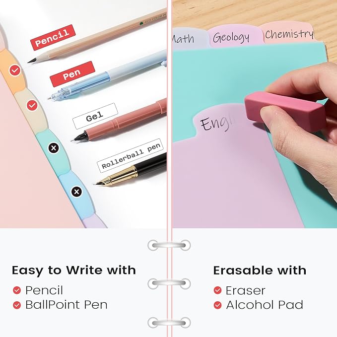 Sooez 6-Tab 3 Ring Binder dividers - Image 5