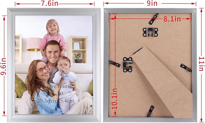 Giftgarden 8x10 Picture Frame Silver Set of 12 - Image 2
