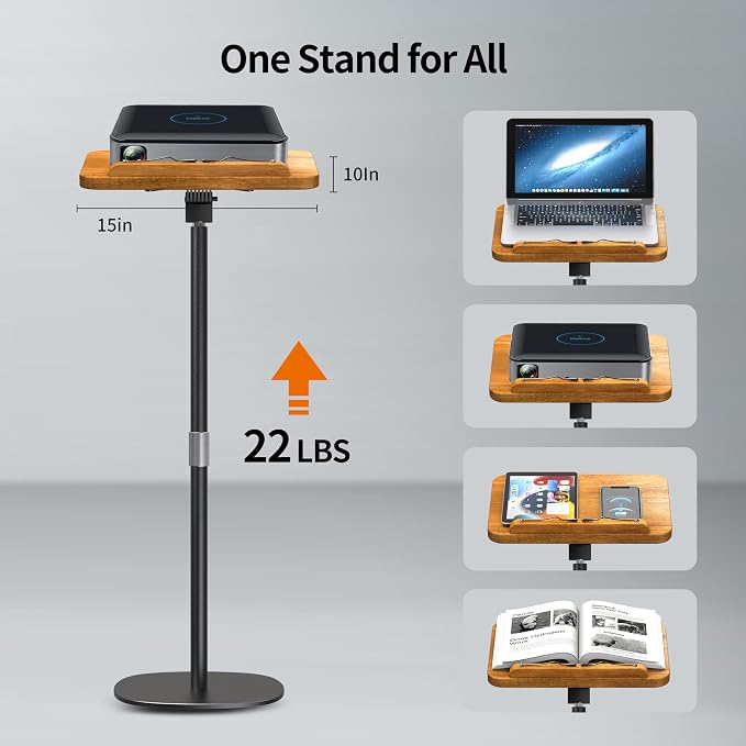NAMON 2-in-1 Dual-use Floor & Desktop Book Stand, 100% Solid Wood, Height - Image 3