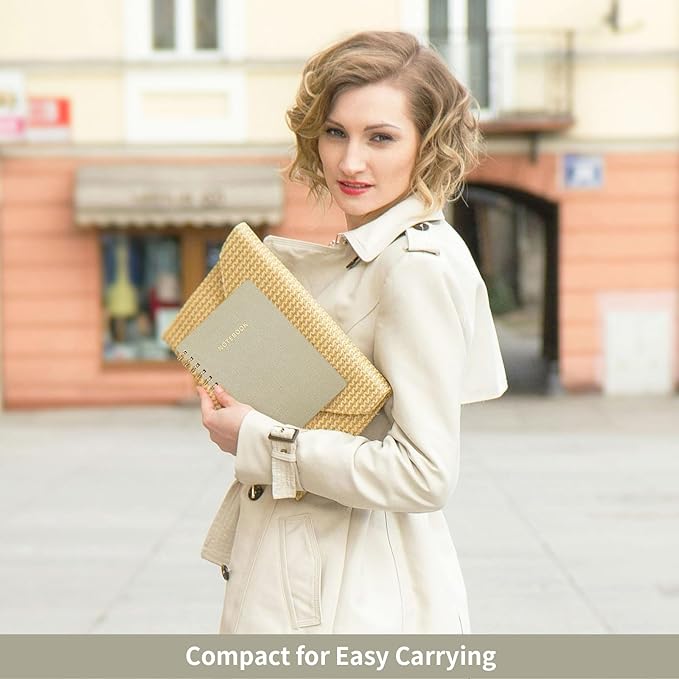 Lined Spiral Notebook College Ruled A5 Journal Book for Note Taking, 160 Pages Writing Journal for Office and Home School Supplies 5.75x8.125 inch - LightGrey-DeskLoop Office