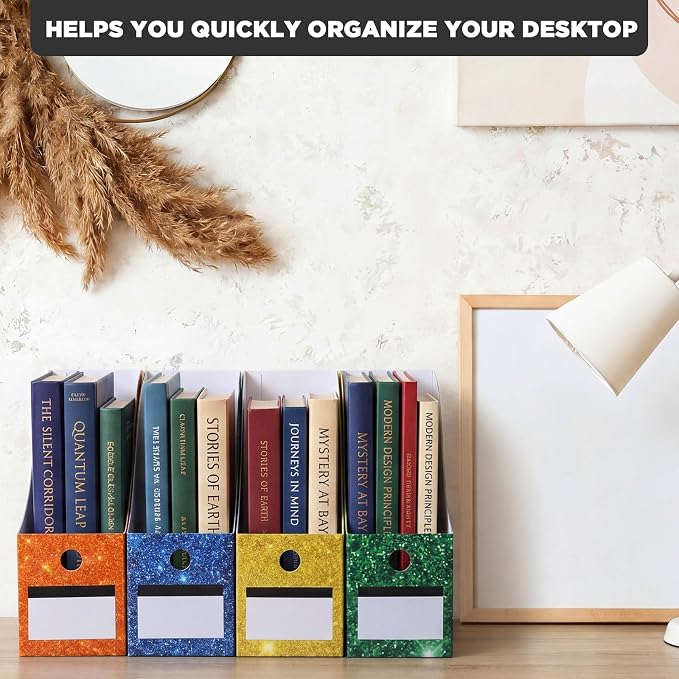 Jutom 32 Pcs Magazine File Holder Set Including Colored Foldable Desk File - Image 5