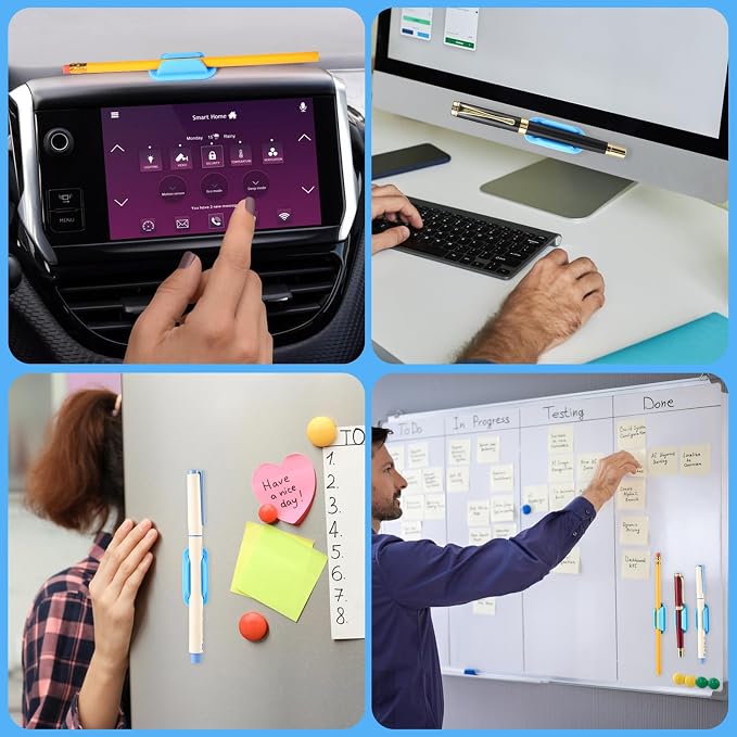 VZZNN 20 PCS Adhesive Pencil Holders, Silicone Marker Organizer - Image 4