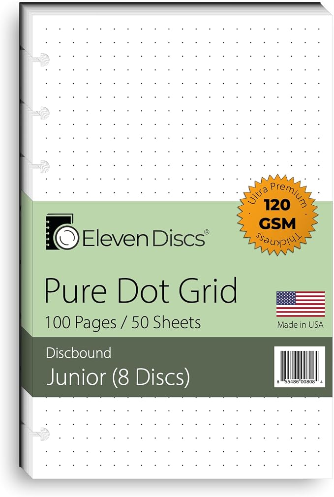 Eleven Discs Discbound Paper, Junior Size Pure Dot Grid Sheets by ElevenDiscs