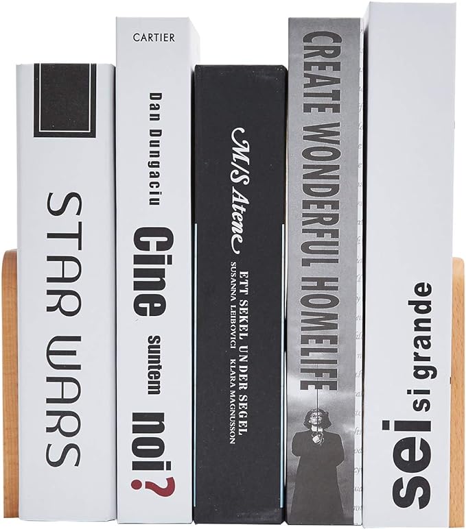 Pandapark Wood Bookends, Non-Skid Bookend - Image 4