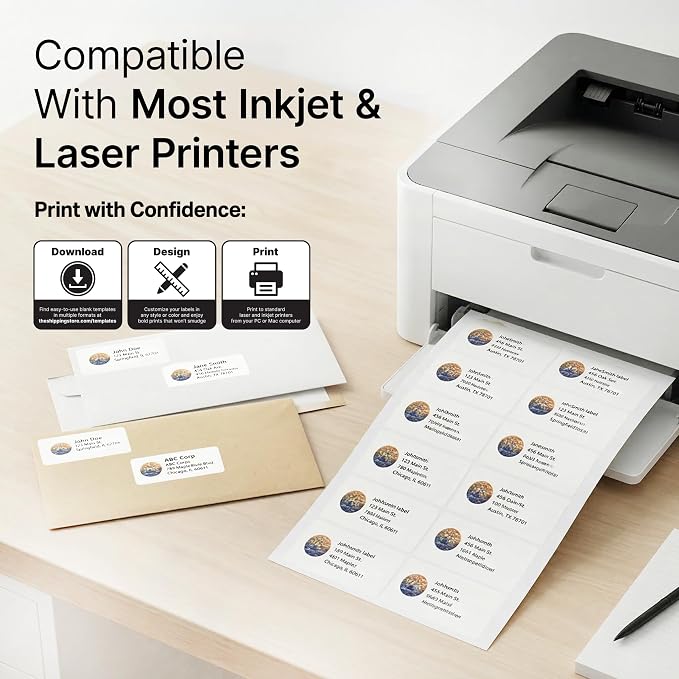 3" X 2" Matte White Printable Shipping Labels Mailing and Address Labels - Image 3