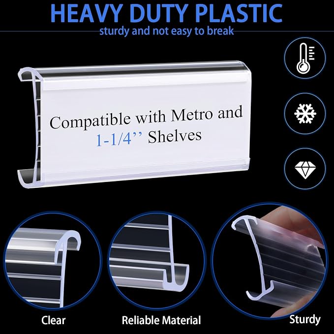 Yulejo 200 Pcs Plastic Wire Shelf Label Holders - Image 3