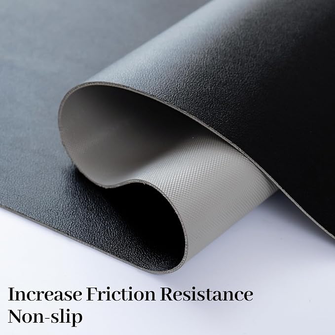 Leather Desk Pad Mat, Non-Slip Black Desk Mat, Large Mouse Pad - Image 2
