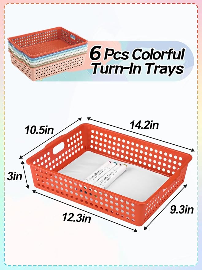 6 Pcs Thick Durable Turn in Trays Classroom - Image 3