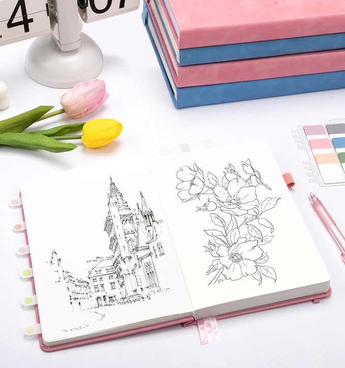 Blank Journal Notebook 365 Pages, A5 Leather Sketch Book - Image 3