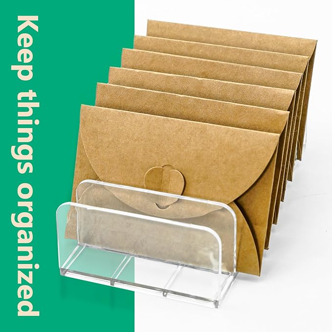 2 Packs Acrylic Mail Organizer Plastic Desk Cash Tray, 7 Section Divided Vanity - Image 7