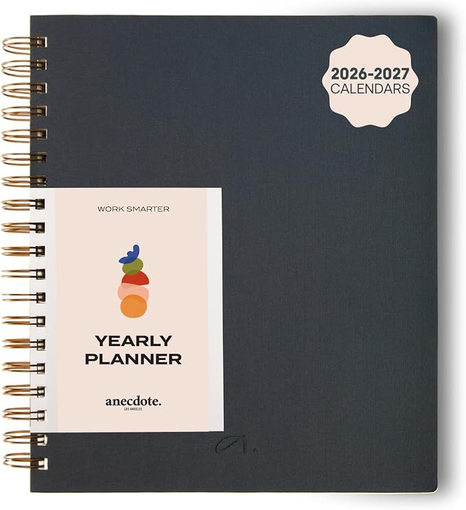 Anecdote Spiral Planner w/2026-2027 Calendar | Start Anytime by Anecdote