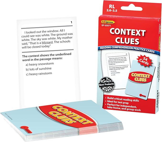 Edupress Reading Comprehension Practice Cards, Context Clues by TeacherCreatedResourcesOS