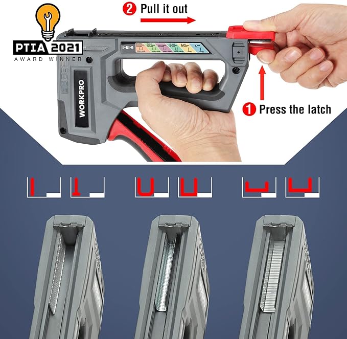 WORKPRO Staple Gun, Manual Brad Nailer - Image 3