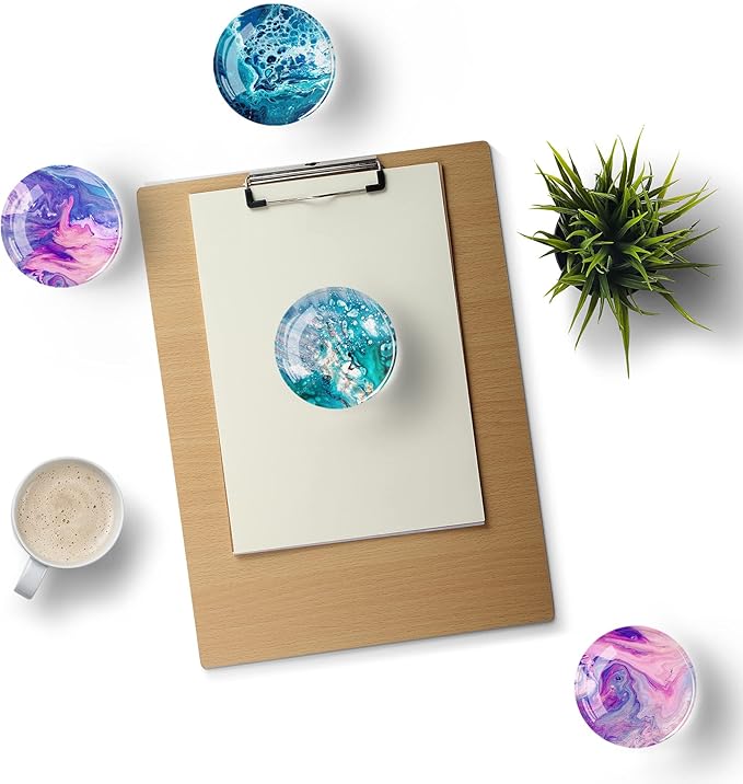 12Pcs Glass Strong Magnetic Refrigerator Magnet Fridge Sticker,Marble Crystal Fridge Magnets Decoration for Crafts,Strong Fridge Magnets for Kitchen, School,Office Whiteboard, Cabinet and Dishwasher-DeskLoop Office