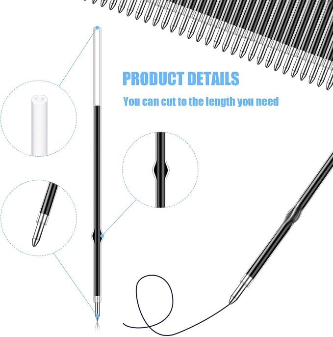Outus 60 Pcs 0.7 mm Blue Retractable Pen Refills Bulk 4.2inch Replacement - Image 4