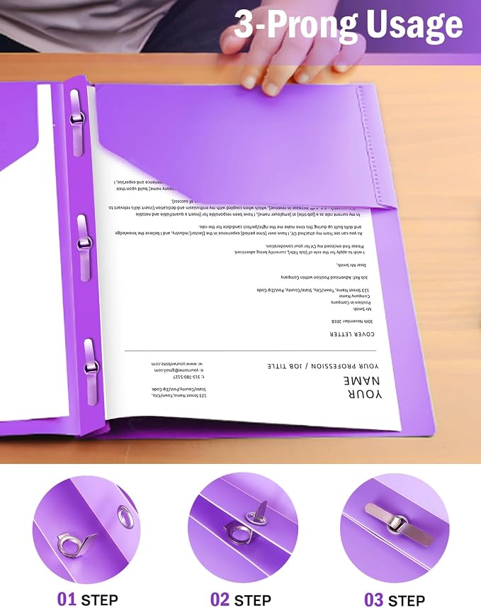 HABGP 18 Folders with Pockets and Prongs, 2 Pocket 3 Prong Folders with - Image 5