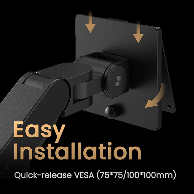 BenQ BDH01 Dual Monitor Arm -Gas Spring Monitor Stand for 2 Screens Up to 35'' & 44lbs, Heavy Duty, Quick Installation, No Sagging, Top Clamp and Grommet Base, Reinforcement Plate, VESA 75x75 &100x100-DeskLoop Office