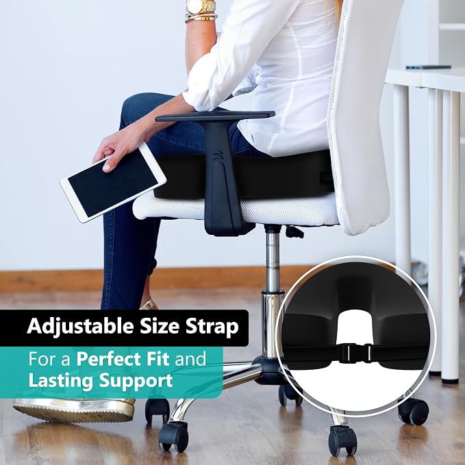 Seat Cushion - High-Density Charcoal Memory Foam Office Chair Cushion - Image 6