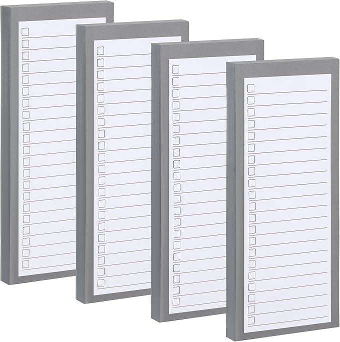 4 Pack Magnetic Notepads for Refrigerator，200 Sheets Grocery List Large Magnet by FLIPPED