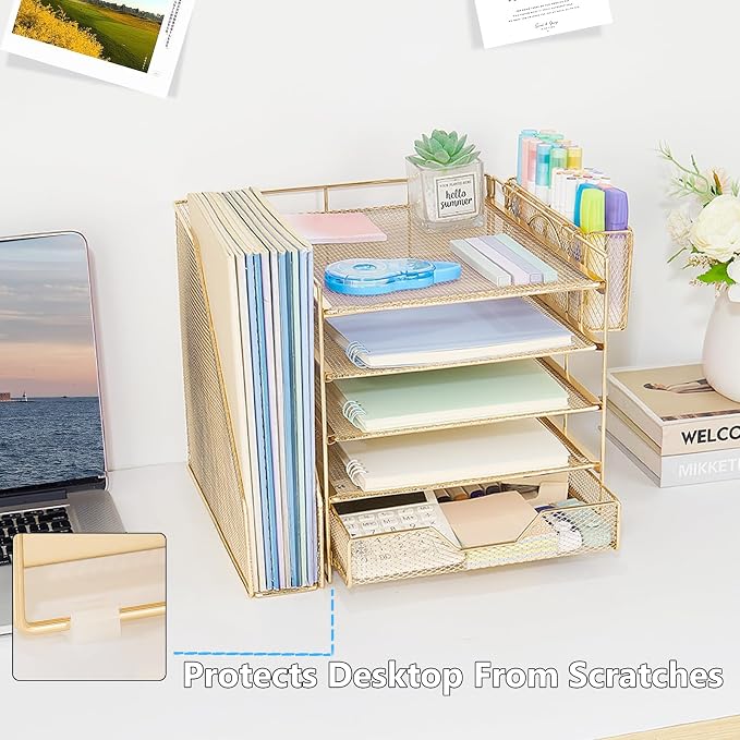 Desk Organizers and Accessories, 5-Tier Paper Letter Tray Organizer - Image 7