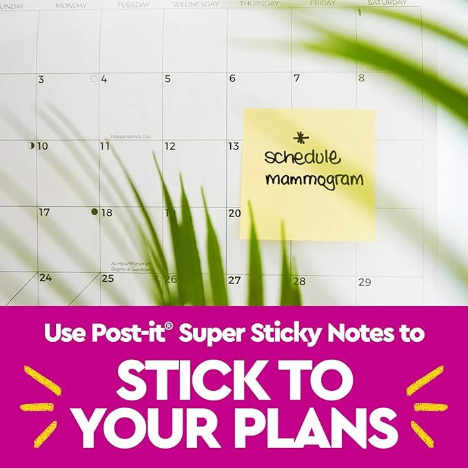 Post-it Super Sticky Notes, 4 x 4 in, Canary Yellow, 6 Lined Pads | School - Image 5
